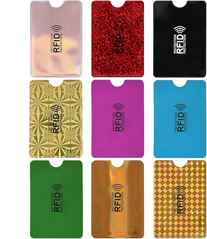 Molain Colorful RFID Card Holder, 9 Pieces RFID Blocking Sleeves Credit Card Sleeves Set RFID Identity Card Protector for Women Men - Credit Card Holders - British D'sire