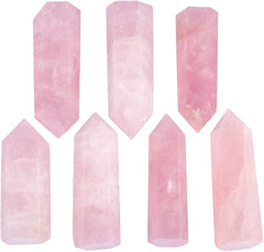 mookaitedecor Natural Healing Crystal Wands Set of 4, Quartz Crystal Stone Hexagonal Point for Chakra Meditation Wiccan Witchcraft Decor Gift, Amethyst & Clear Quartz & Rose Quartz & Rainbow Fluorite - Gemstones - British D'sire