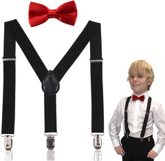 MORJCG 2 Pieces Kids Braces Bowtie Sets, Adjustable Suspenders Elastic Suspenders For Kids, Children Braces Suspenders Bow Tie With Bow Ties Gift Idea For Boys And Girls - British D'sire