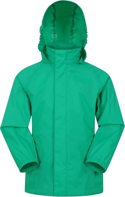 Mountain Warehouse Pakka Kids Waterproof Jacket - Wind Resistant, Lightweight,Breathable Rain Coat for Girls & Boys, Packaway Bag - For Rain, Autumn, Winter - Kids Raincoats - British D'sire