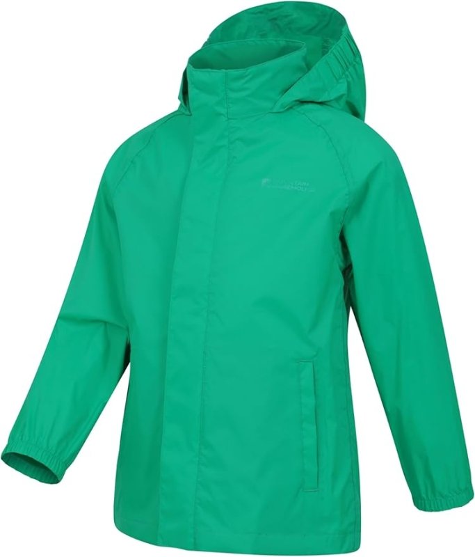 Mountain Warehouse Pakka Kids Waterproof Jacket - Wind Resistant, Lightweight,Breathable Rain Coat for Girls & Boys, Packaway Bag - For Rain, Autumn, Winter - Kids Raincoats - British D'sire