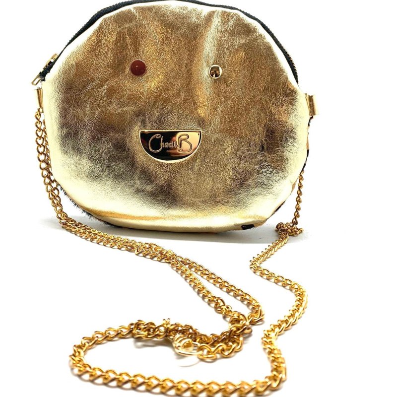 Muse wonky eye chain gold - animal cow handbag - Handbag - British D'sire