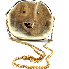 Muse wonky eye chain gold - animal cow handbag - Handbag - British D'sire