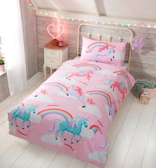 My Little Unicorn Kids Children Bedding Single Double Toddler Duvet Quilt Cover Set Boys Girls - Duvet Set - British D'sire