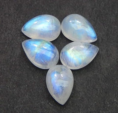 Myhealingworld Blue Fire Rainbow Moonstone AAA Quality Natural Calibrated 8x12mm Pear Shape Cabochon Loose Gemstone 5 pcs box. Brand: Myhealingworld - Gemstones - British D'sire