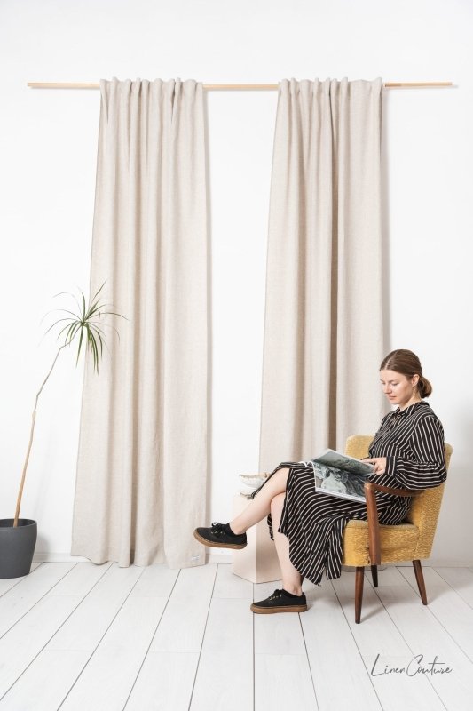 Natural Light linen curtain with multifunctional heading tape - Heading Tape - British D'sire