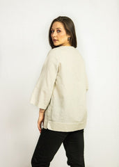 Natural Light linen oversize top - Women's Clothing - British D'sire