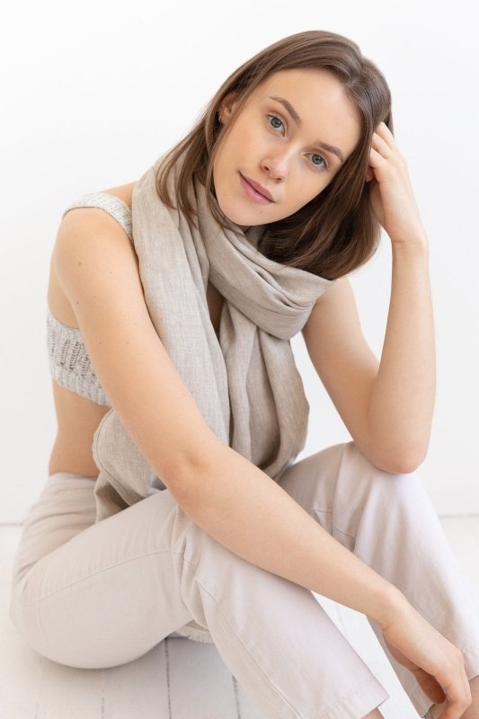 Natural Light linen scarf - Scarf - British D'sire