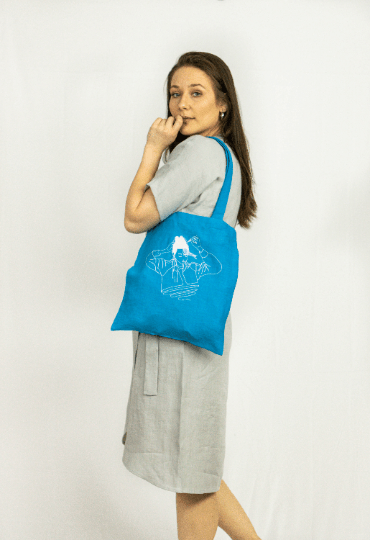 Natural Light linen tote bag with embroidery - Embroidery Bags - British D'sire