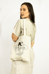 Natural Light linen tote bag with embroidery - Embroidery Bags - British D'sire