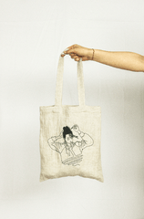 Natural Light linen tote bag with embroidery - Embroidery Bags - British D'sire