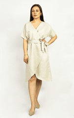 Natural Light linen wrap dress - Women's Clothing - British D'sire