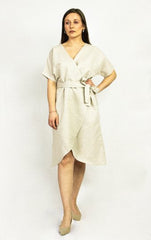 Natural Light linen wrap dress - Women's Clothing - British D'sire