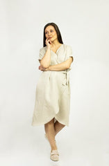 Natural Light linen wrap dress - Women's Clothing - British D'sire