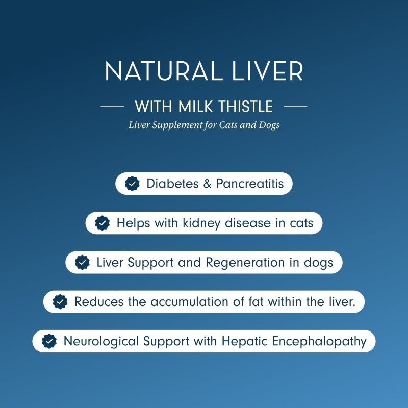 Natural Liver Supplement with Milk Thistle for Dogs & Cats - Bodily Function - British D'sire