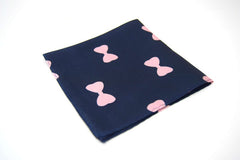 Navy and Pink Silk Pocket Square - All Products - British D'sire