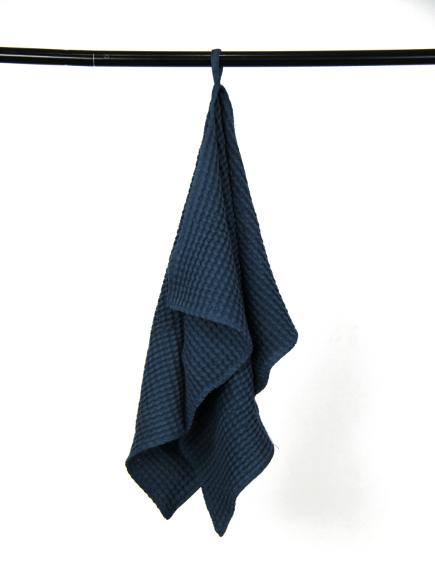 Navy Blue linen waffle towel - Linen waffle towels - British D'sire