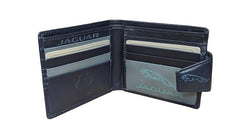 Navy Genuine Leather, Slim, Light, Jaguar inspired Wallet Swolit RFID Blocker Gift Boxed - British D'sire