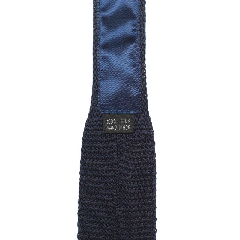 Navy Knitted Silk Tie - All Products - British D'sire