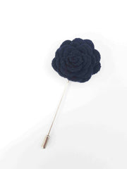 Felt Rose Lapel Pin, Navy