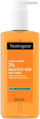 Neutrogena, Clear and Defend, 2% Salicylic Acid Face Wash 200ml - British D'sire