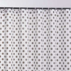 NEW MODERN DESIGN PEVA SHOWER BATHROOM CURTAIN WITH RING HOOKS 180 X 180 CM POLKA DOTS GREY - Shower Curtain - British D'sire