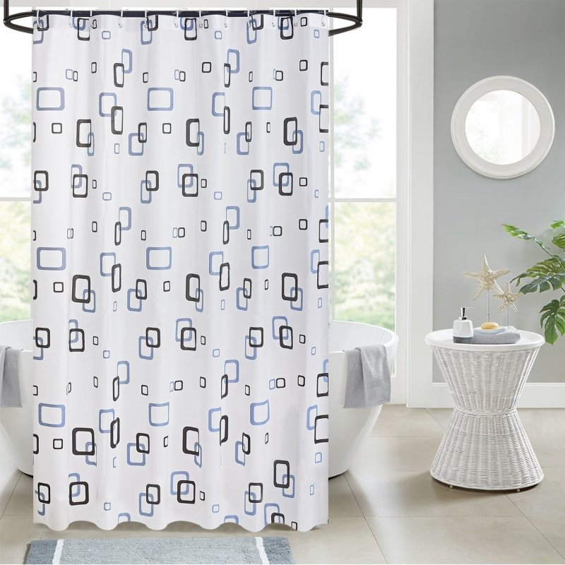 NEW MODERN DESIGN PEVA SHOWER BATHROOM CURTAIN WITH RING HOOKS 180 X 180 CM - Shower Curtain - British D'sire