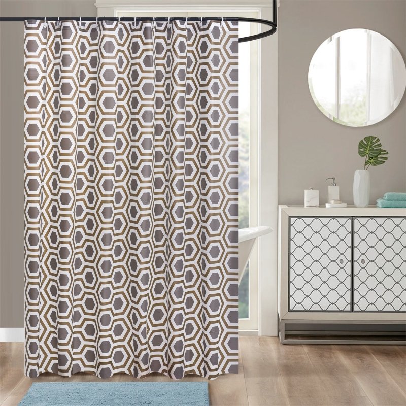 NEW MODERN DESIGN PEVA SHOWER BATHROOM CURTAIN WITH RING HOOKS 180 X 180 CM - Shower Curtain - British D'sire