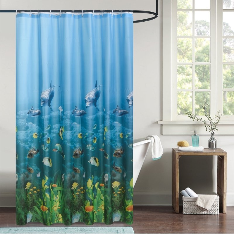 NEW MODERN DESIGN PEVA SHOWER BATHROOM CURTAIN WITH RING HOOKS 180 X 180 CM - Shower Curtain - British D'sire