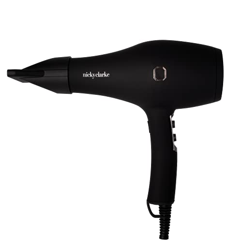 Nicky Clarke 1300W Infrared Pro Hair Dryer, Lightweight with Infrared and Ionic Technology, Three Heat & Two Speed Settings, 3m Cable, Black - NHD901 - hair dryer - British D'sire