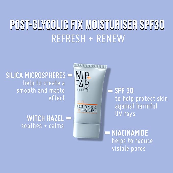 NIP + FAB Post Glycolic with SPF30 Moisturiser, 40 ml (Pack of 1) - British D'sire