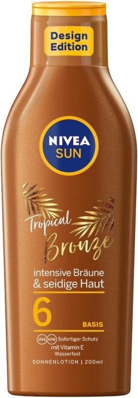 Nivea Sun Tropical Bronze Sun Lotion SPF 6, Sun Protection for Long-Lasting Tan without Self-Tanning, Sun Cream with Carotene Extract and Vitamin E, 200 ml - British D'sire