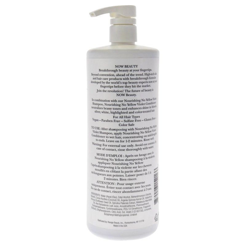 NOW Beauty - No Yellow Conditioner for Unisex - 32 oz Conditioner - Conditioner - British D'sire