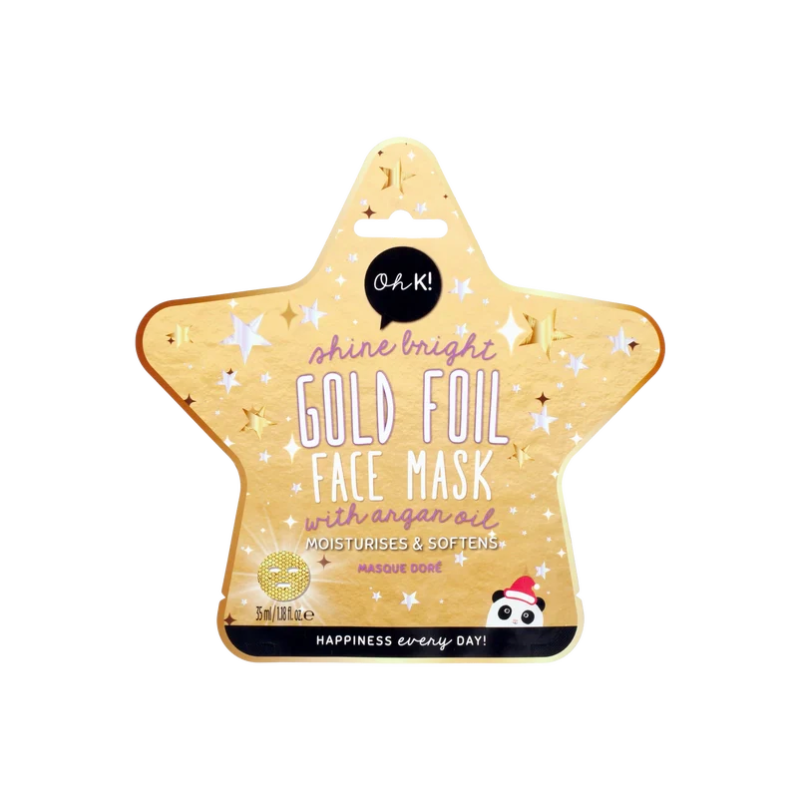 Oh K! Let It Shine Gold Foil Face Mask - Face Masks - British D'sire