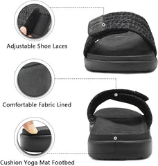 ONCAI Mens Slide Sandals Open Toe Athletic Adjustable Straps Orthotic Plantar Fasciitis Sport Sandals with Soft Cushion Arch Support Footbed Size 6.5 - 14 - British D'sire