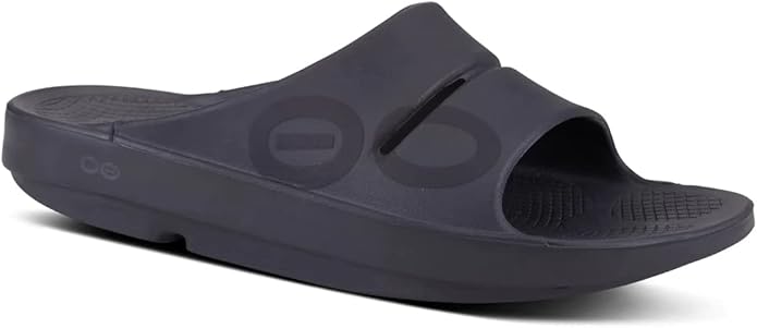 OOFOS OOahh Slide, Matte Black - Men’s Size 12, Women’s 14 Lightweight Recovery Footwear Reduces Stress on Feet, Joints & Back Machine Washable 14 Women/12 Men, Matte Black, 11 Women/9 Men - British D'sire