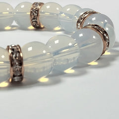 Opalite Bracelet 10mm Rose Gold Spacers Elevated Momentum - British D'sire