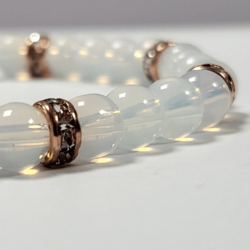 Opalite Bracelet 6mm Rose Gold Spacers Elevated Momentum - British D'sire