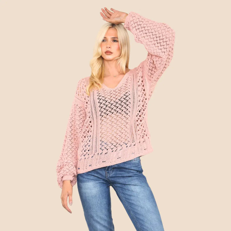 Open Knit Jumper - Top - British D'sire