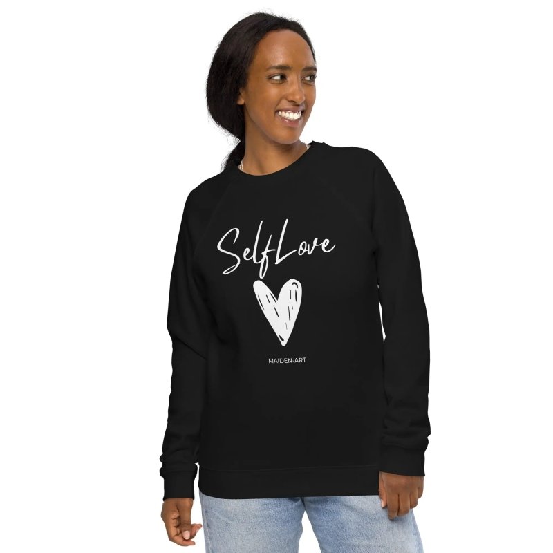 Organic sweatshirt SELF LOVE Unisex organic raglan sweatshirt - Unisex organic raglan sweatshirt - British D'sire