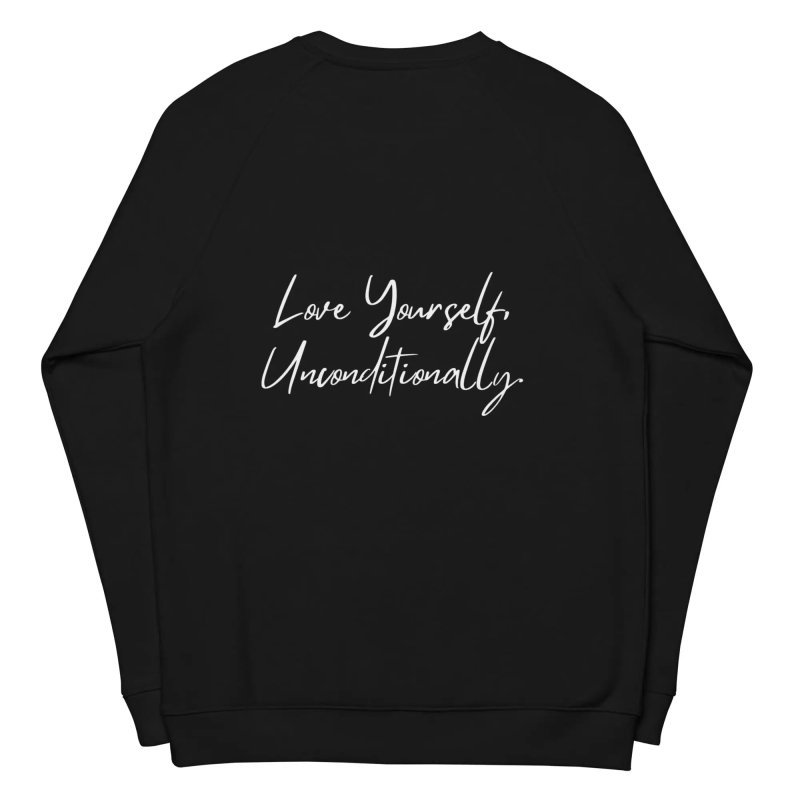 Organic sweatshirt SELF LOVE Unisex organic raglan sweatshirt - Unisex organic raglan sweatshirt - British D'sire