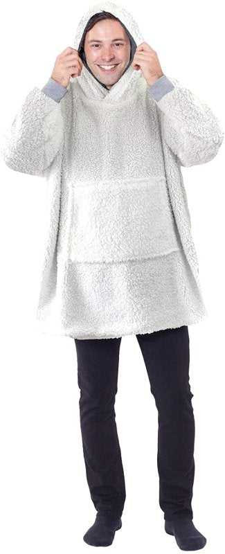 OVERSIZED FLEECE HOODIE HOODED BLANKET WARM SHERPA SWEATSHIRT LOUNGEWEAR GIFT - British D'sire