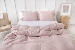 Pale Pink linen bedding set with ties - Bedding sets with ties - British D'sire