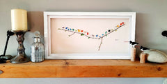 Panoramic Rainbow Birds - Sea Glass & Driftwood Picture - Framed Unique Handmade - Sea Glass Art - Sea glass picture - British D'sire