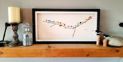 Panoramic Rainbow Birds - Sea Glass & Driftwood Picture - Framed Unique Handmade - Sea Glass Art - Sea glass picture - British D'sire