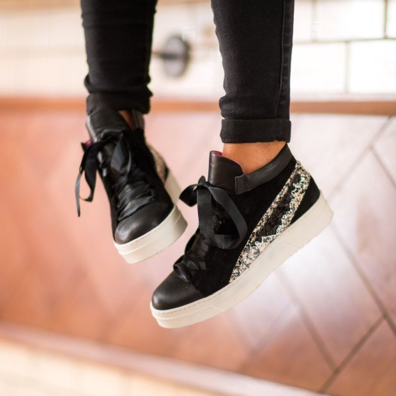 Patin - Black/White Sequin high top sneaker - LAST PAIRS 36& 39! - Sneaker - British D'sire