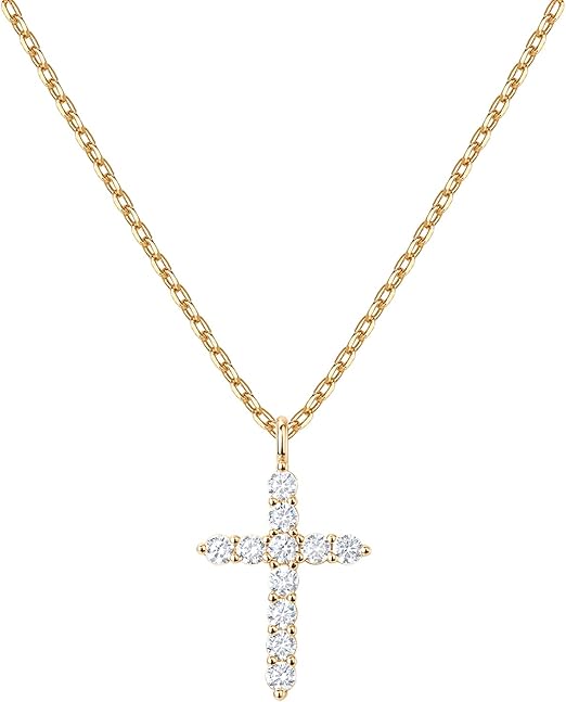 PAVOI 14K Gold Plated Cross Necklace for Women | Cross Pendant | Gold Necklaces for Women - Necklaces & Pendants - British D'sire