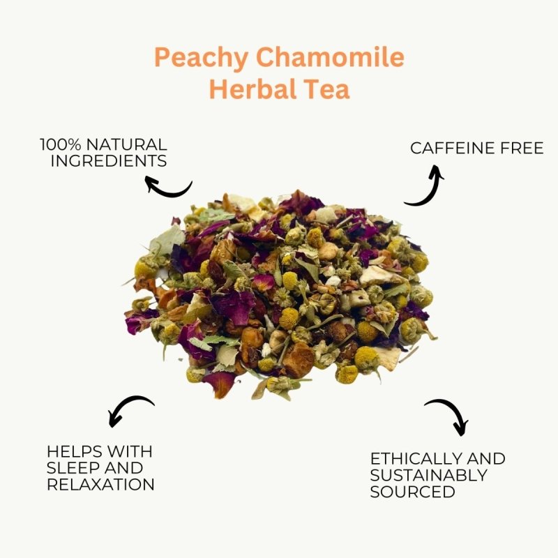 Peachy Chamomile Tea, Herbal Loose Leaf Tea - Tea & Infusions - British D'sire