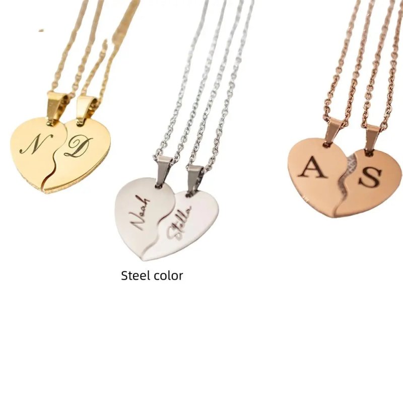 Personalized Stainless Steel Heart - shaped Necklace - necklace - British D'sire