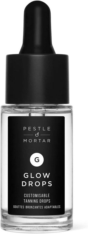 Pestle & Mortar Glow Drops Fake Tan- Self Tan Drops with Hyaluronic Acid, Customisable Face Tan, Non Comedogenic, Cruelty Free & Vegan 15ml - British D'sire